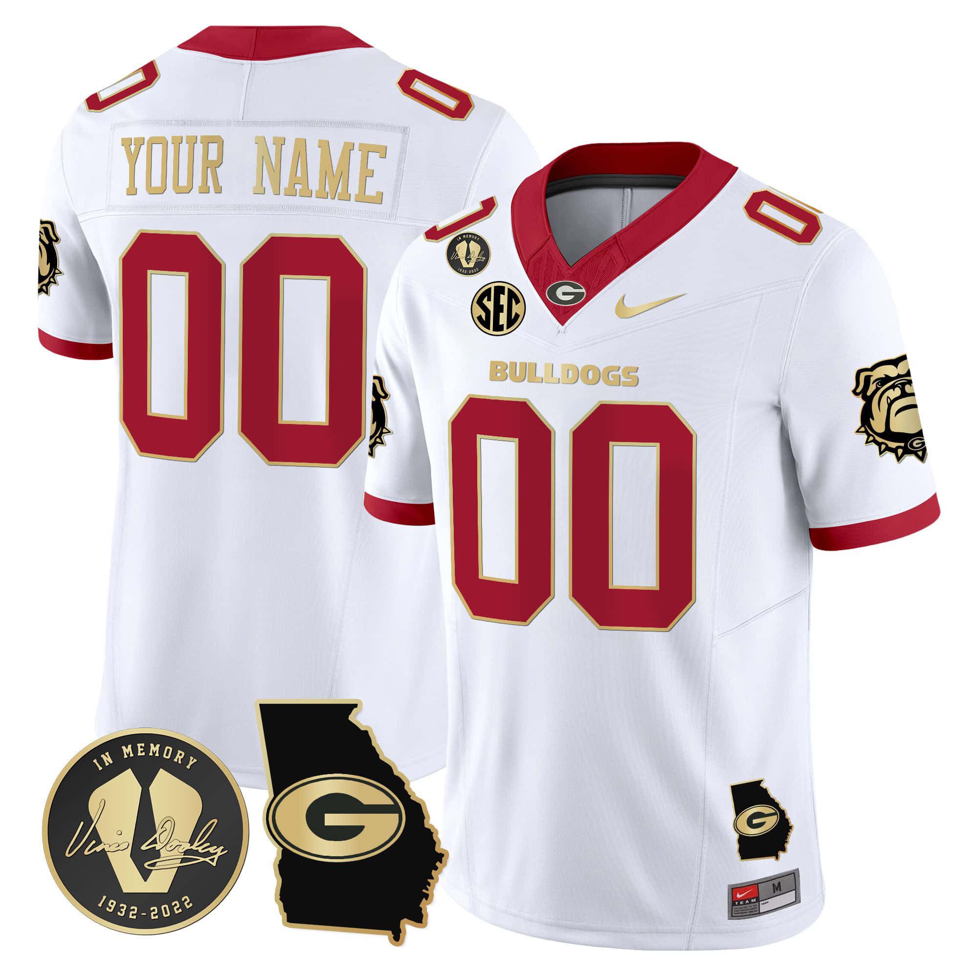 Men Georgia Bulldogs White 2024 Nike Vapor Custom NCAA Jersey
